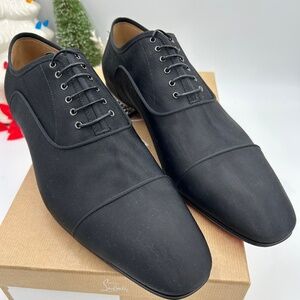 Men’s Christian Louboutin GREGGYROCKS Oxford in satin with signature spike 45.5